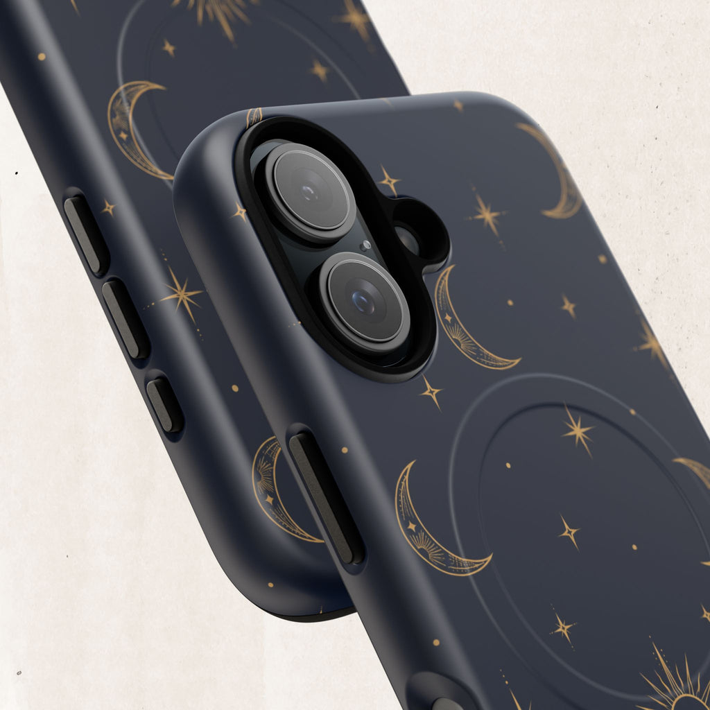 Magnetic Phone Case — Celestial Moon & Stars Tough Protective Cover