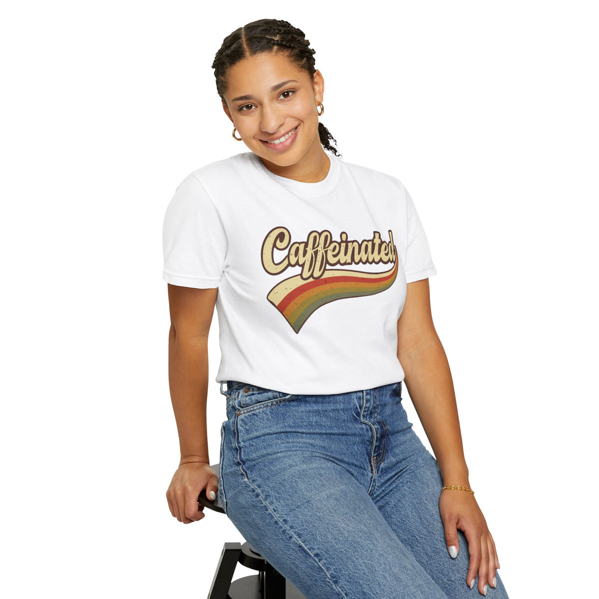 Caffeinated Retro Stripe Tee
