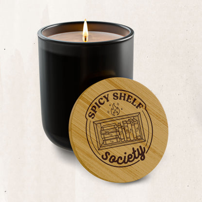 Engraved 'Spicy Shelf Society' Scented Soy Candle (14 oz)