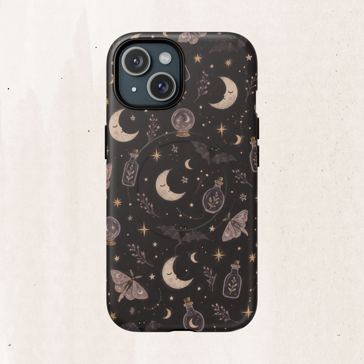 Moon & Moth Magnetic Phone Case — Celestial Protective Tough Case
