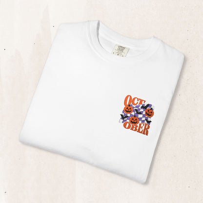 Embroidered Retro "October" Halloween Tee