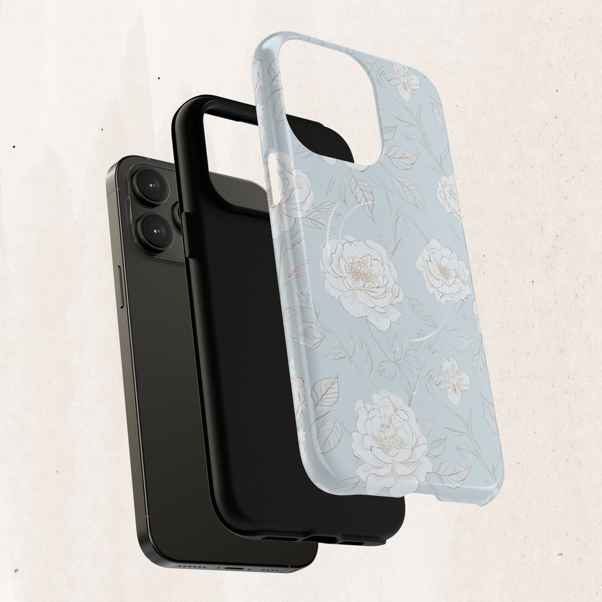 Blue Floral Tough Magnetic Phone Case