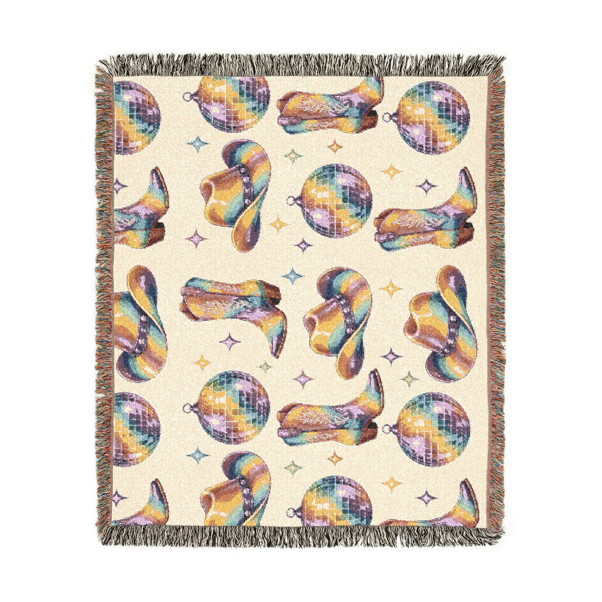 Rainbow Cowboy Woven Blanket