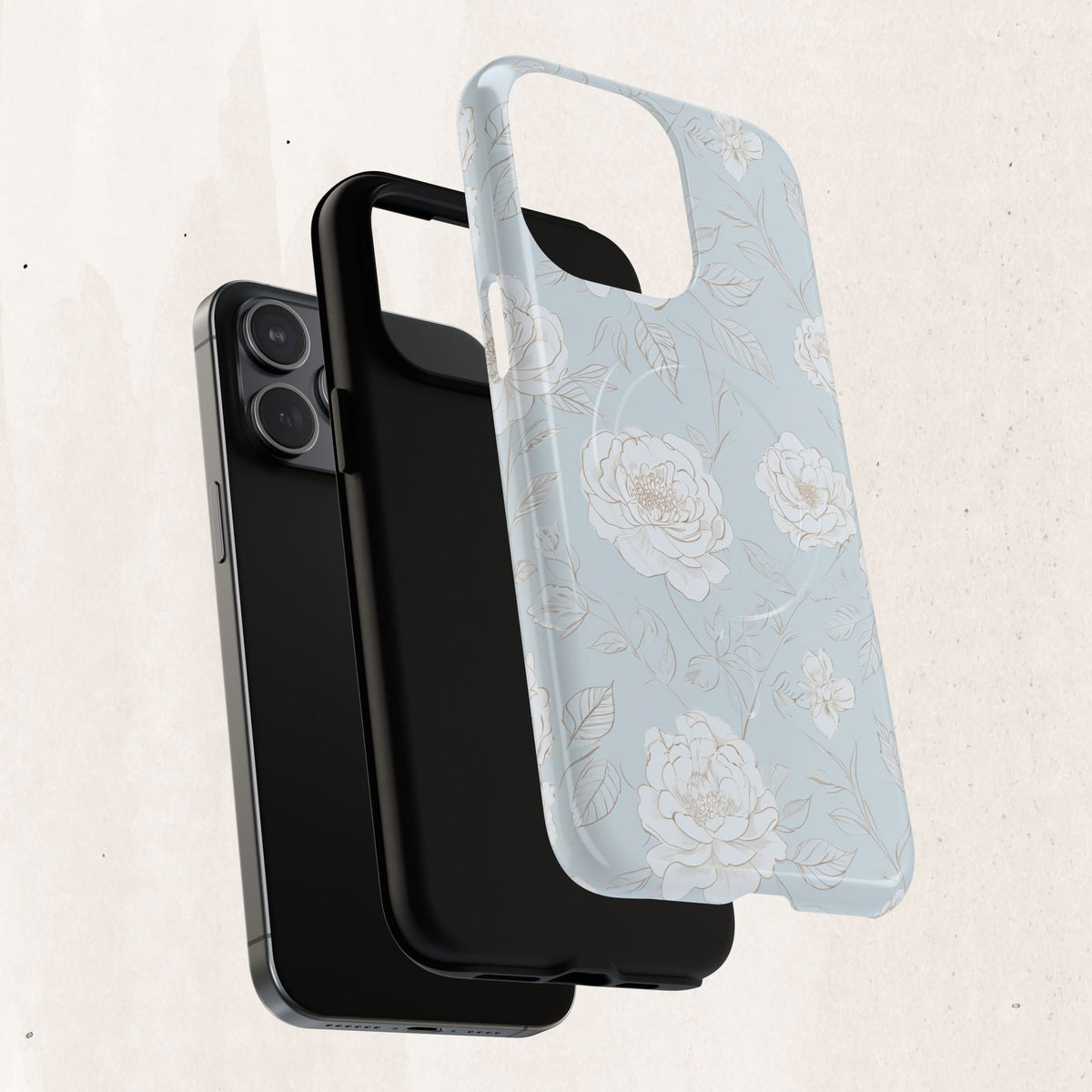 Blue Floral Tough Magnetic Phone Case
