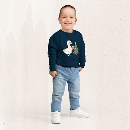 Decorating Duck Toddler Christmas Sweatshirt