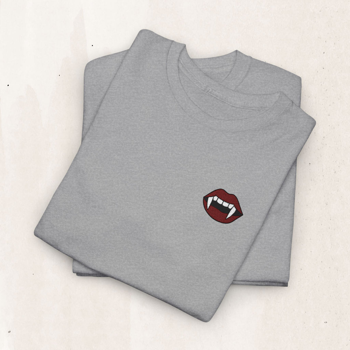 Embroidered Vampire Fangs Tee