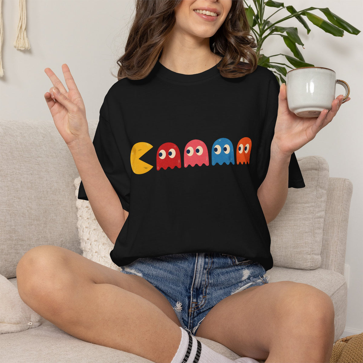 Pac-Man Retro Arcade Tee in Black, alternate view