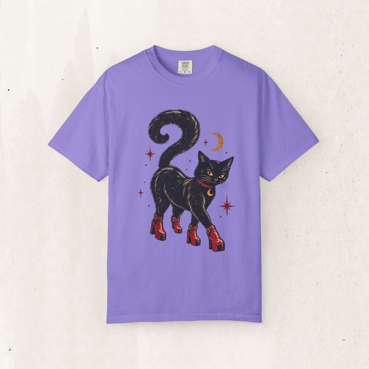 Witchy Cat in Red Boots - Graphic Tee