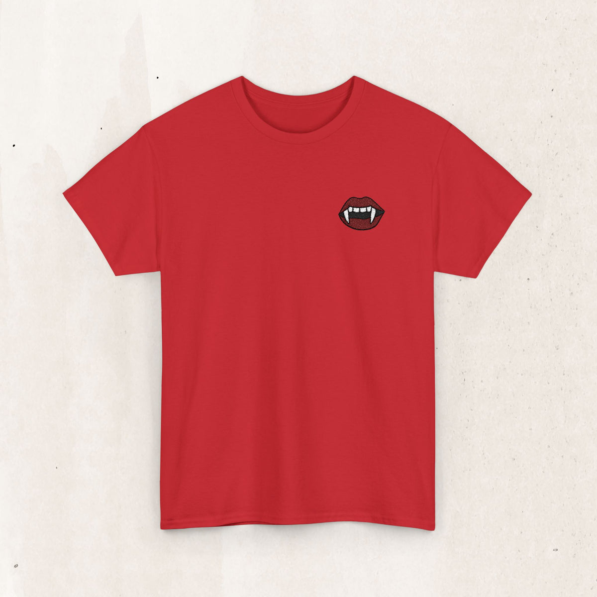 Embroidered Vampire Fangs Tee