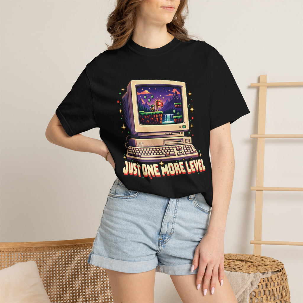Retro Computer 'Just One More Level' Gaming Tee