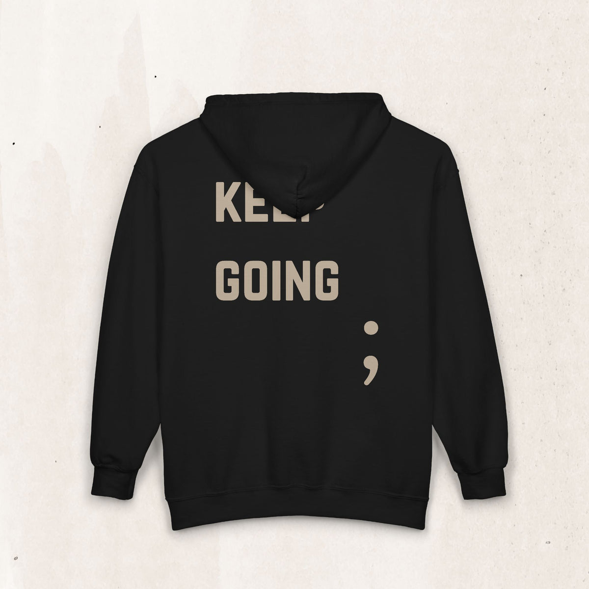 Keep Going Semicolon Zip Up Hoodie | Suicide Awareness Back Print