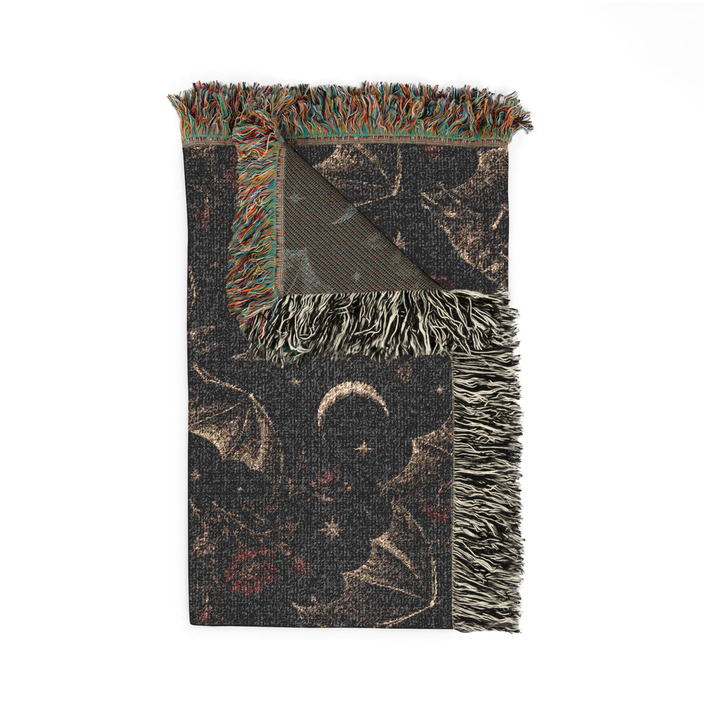 Gothic Bats Woven Throw Blanket Printify