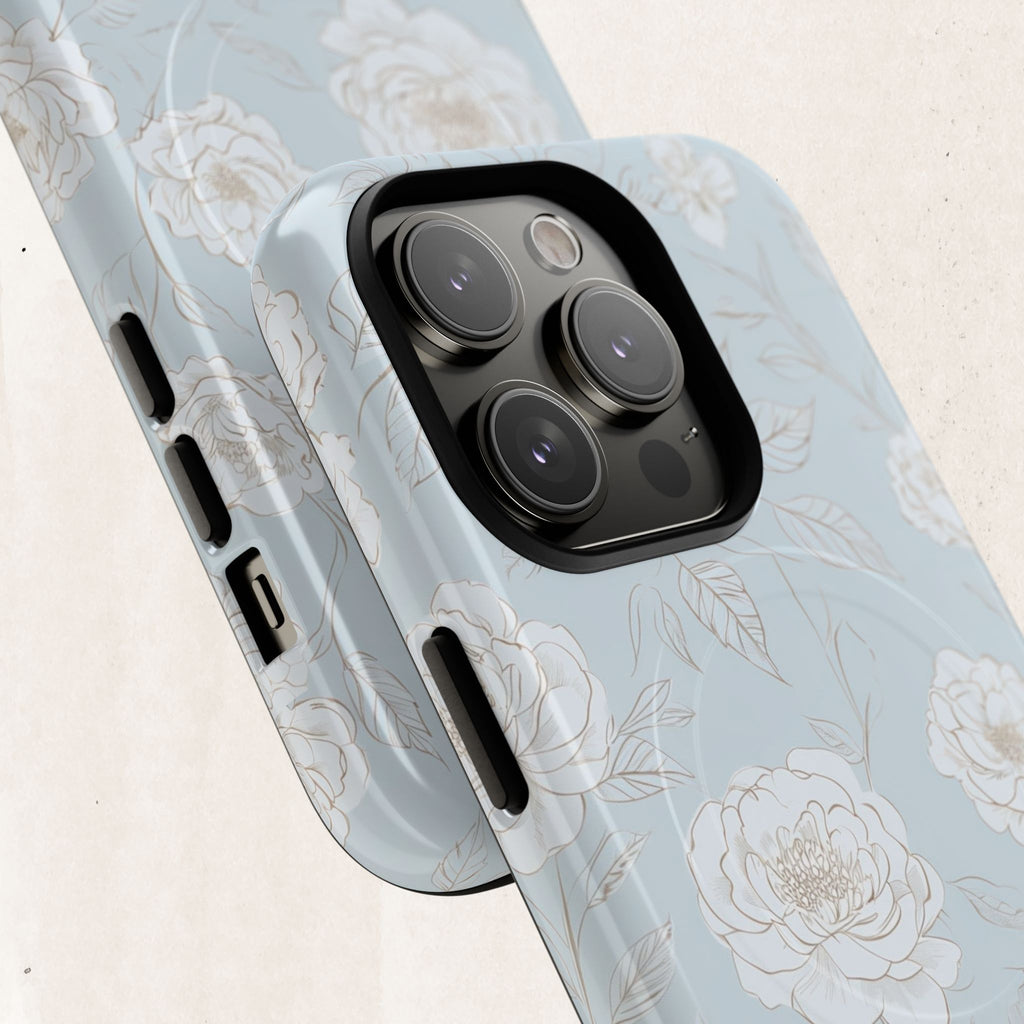 Blue Floral Tough Magnetic Phone Case