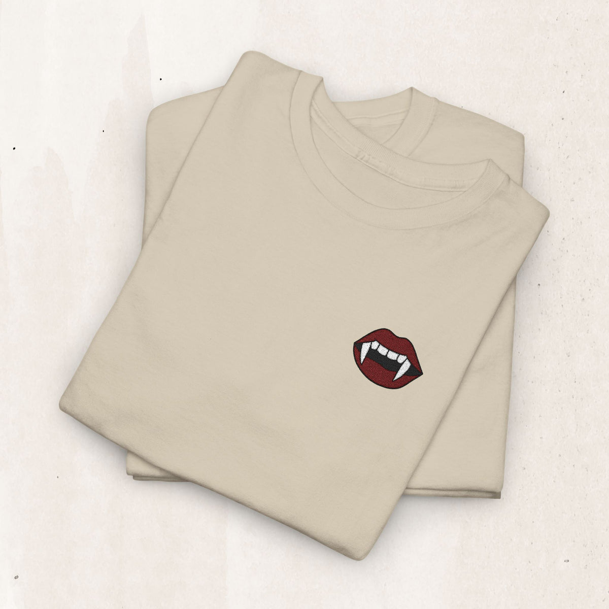 Embroidered Vampire Fangs Tee