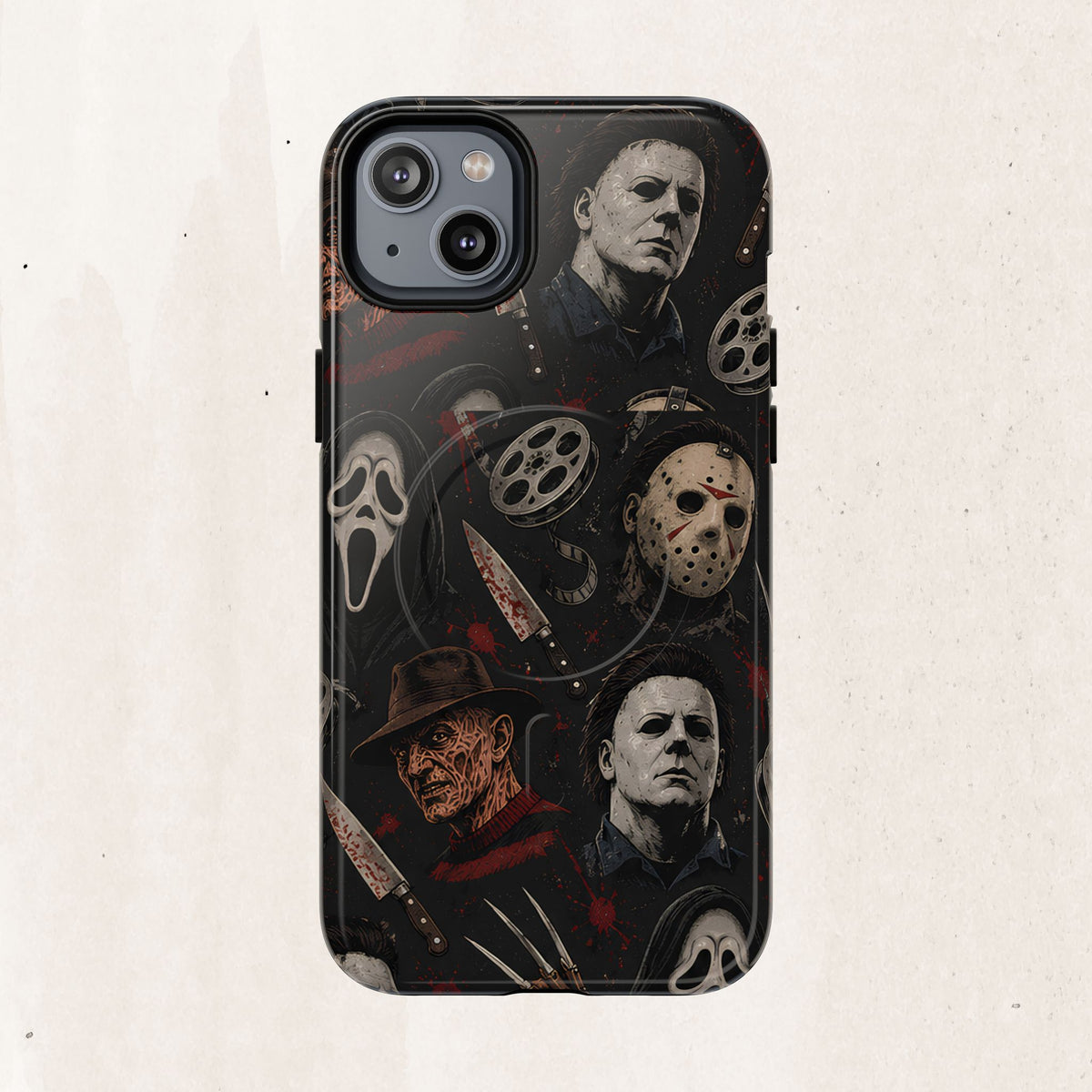 Horror Icons Magnetic Phone Case — Michael Myers, Freddy & Ghost Face Design