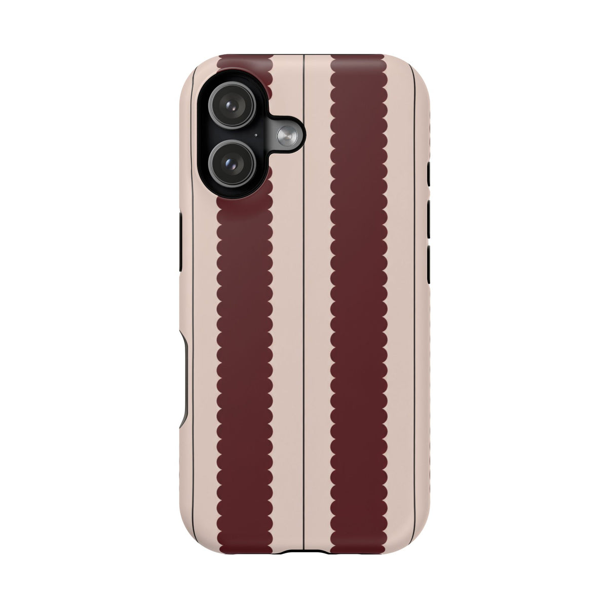 Burgundy Scallop Stripe Magnetic Phone Case, alternate view