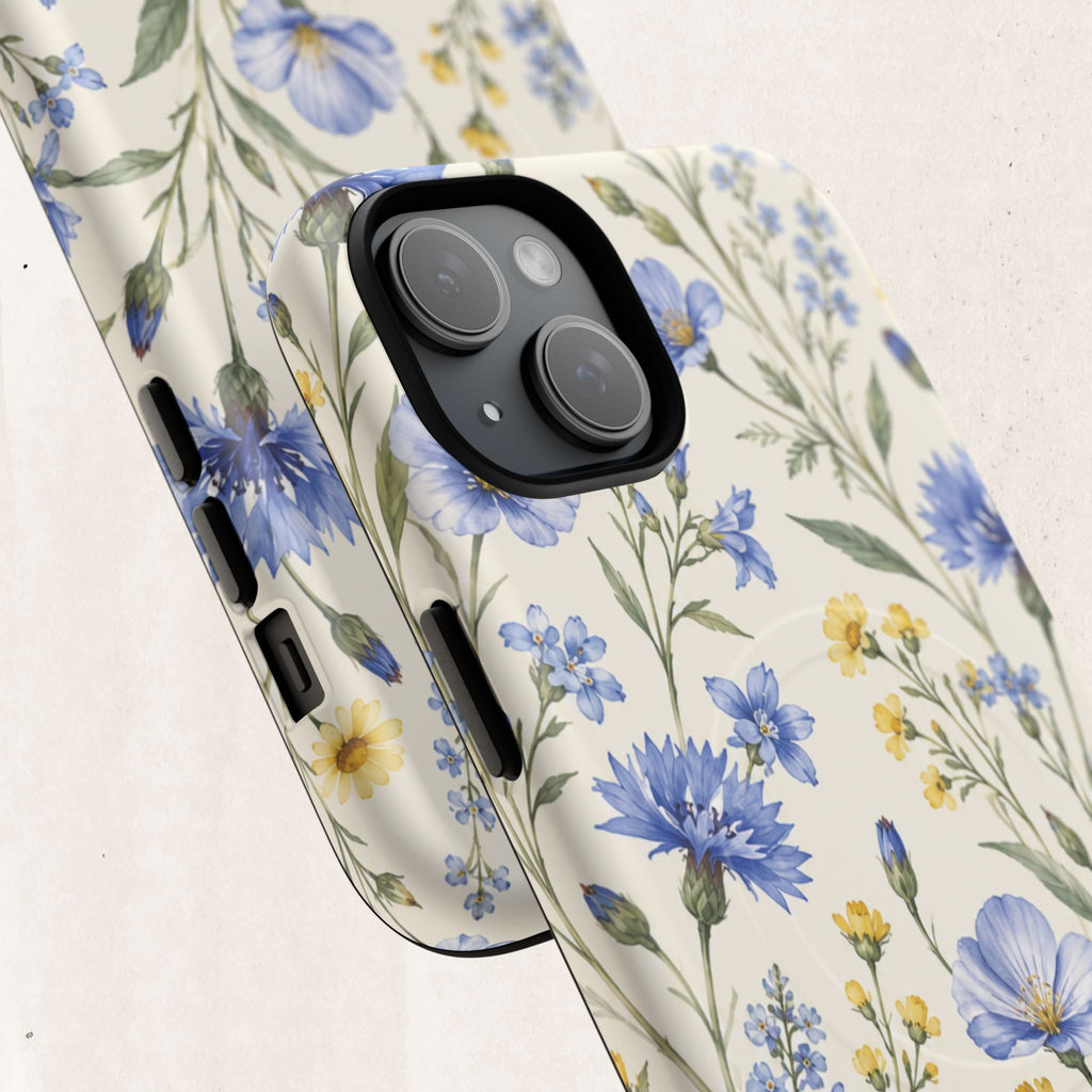 Floral Blue Cornflower  Magnetic Phone Case