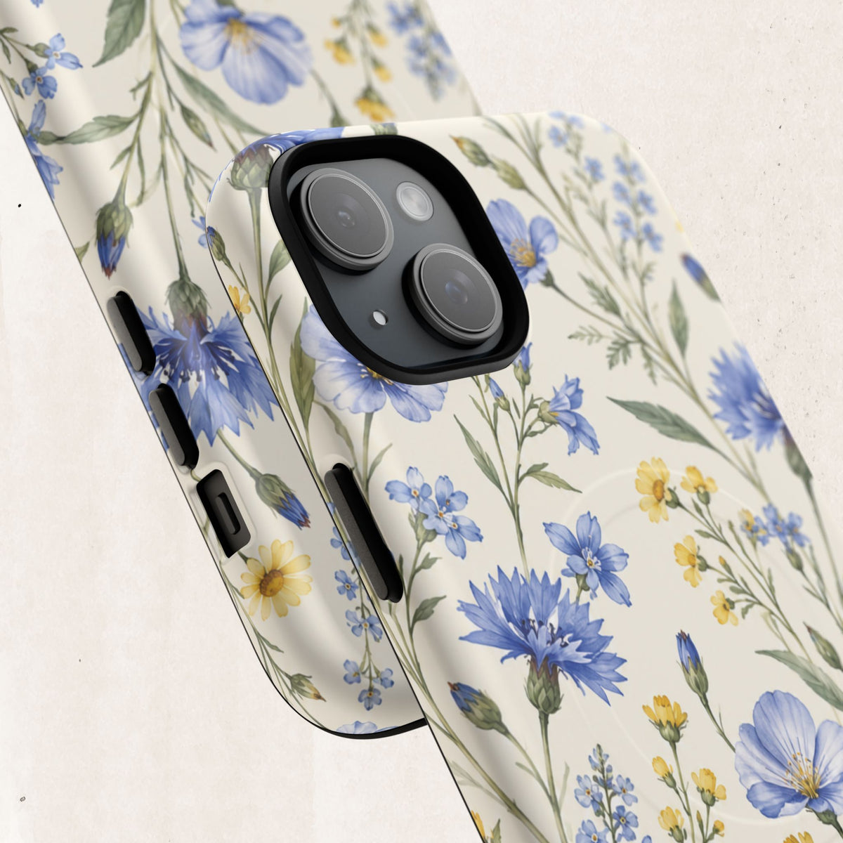 Floral Blue Cornflower  Magnetic Phone Case