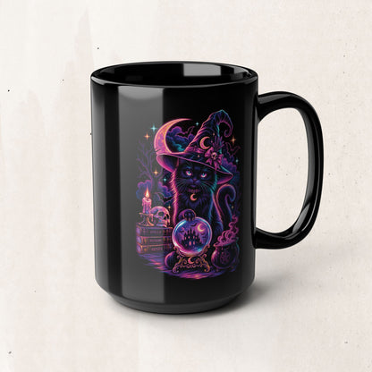 Neon Mystic Witch Cat Mug