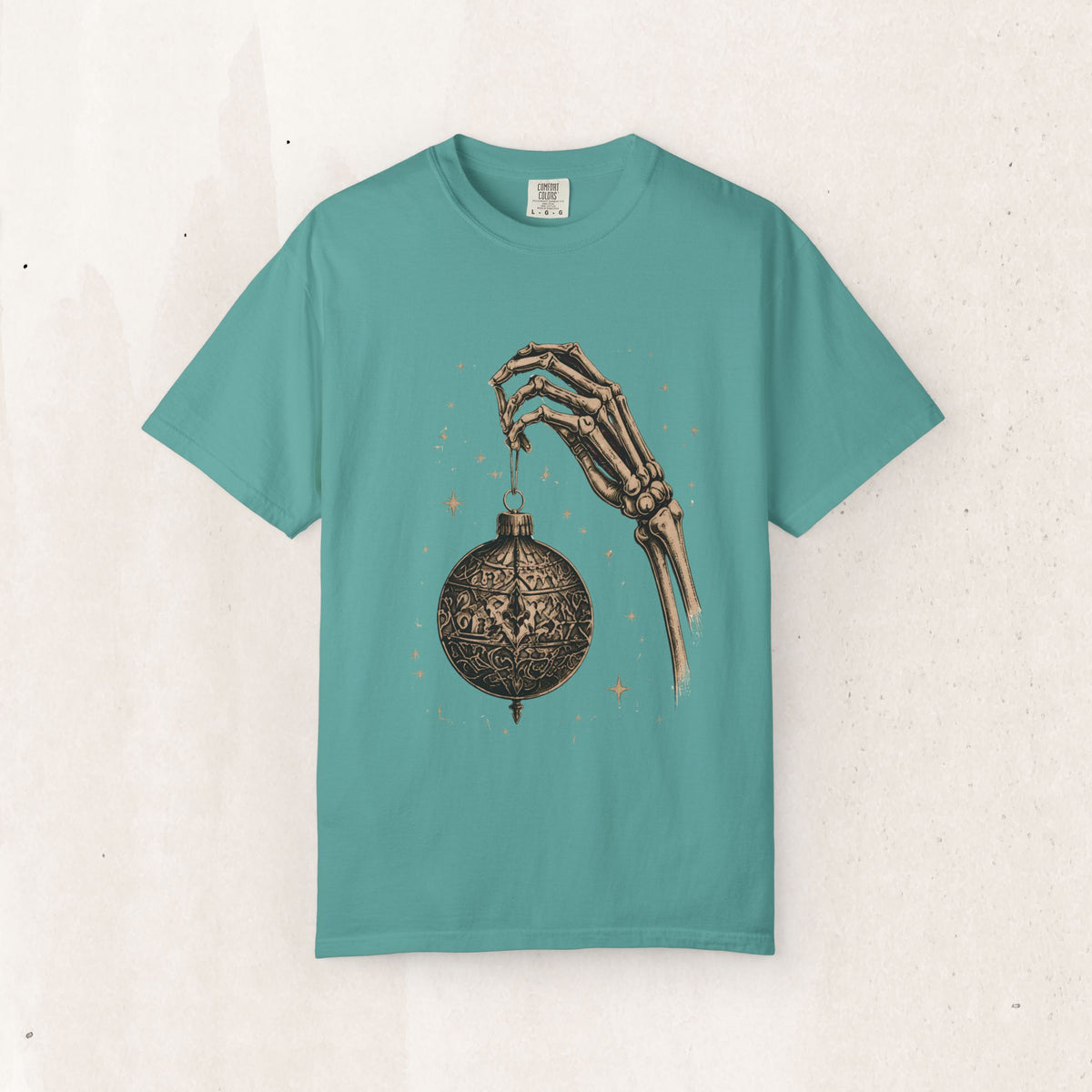 Skeleton Hand Holding Ornament Tee Printify