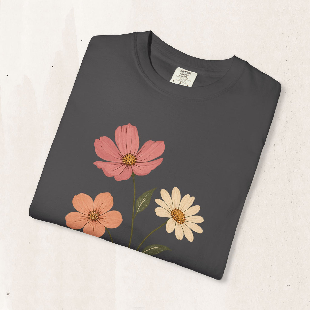Vintage Wildflower Graphic Tee in Graphite, alternate view