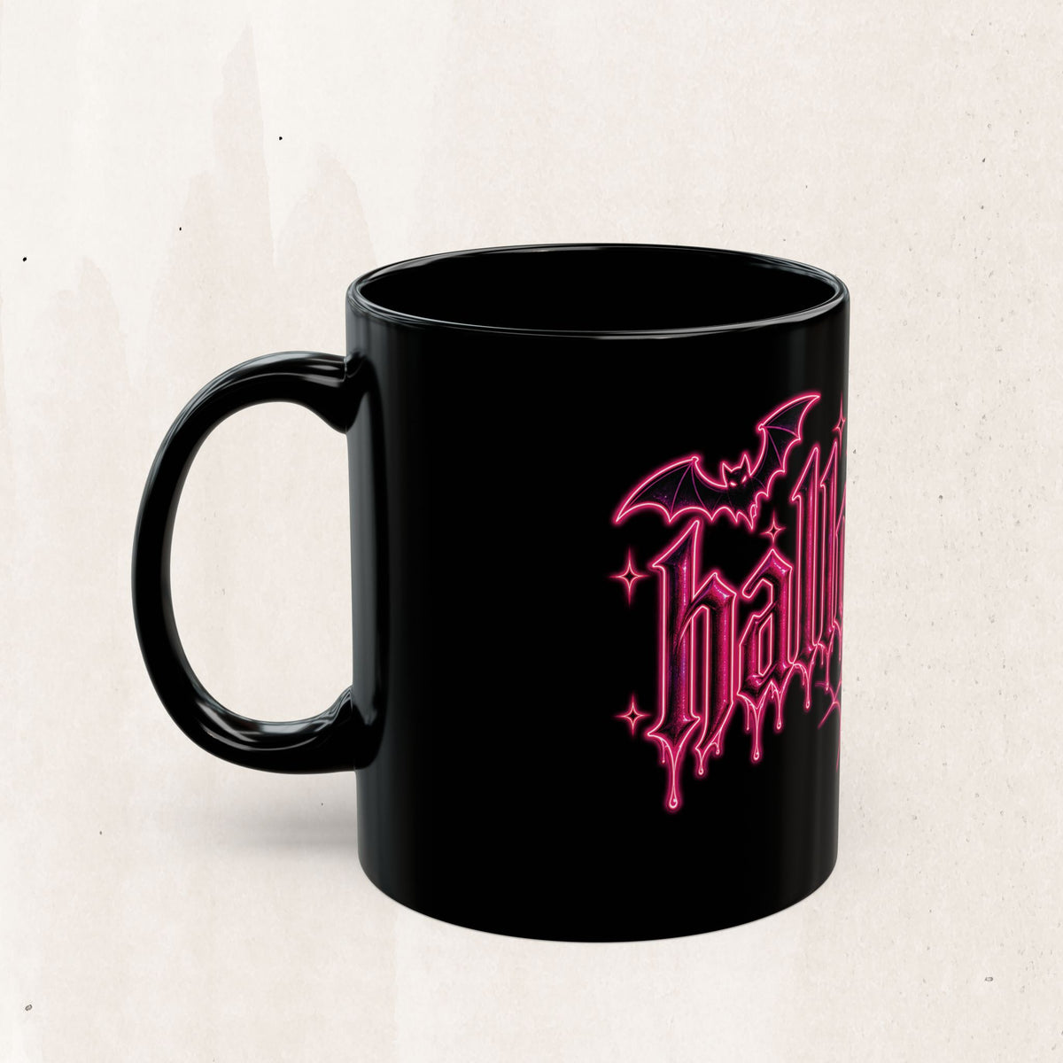 Halloween Gothic Pink Neon Mug, alternate view