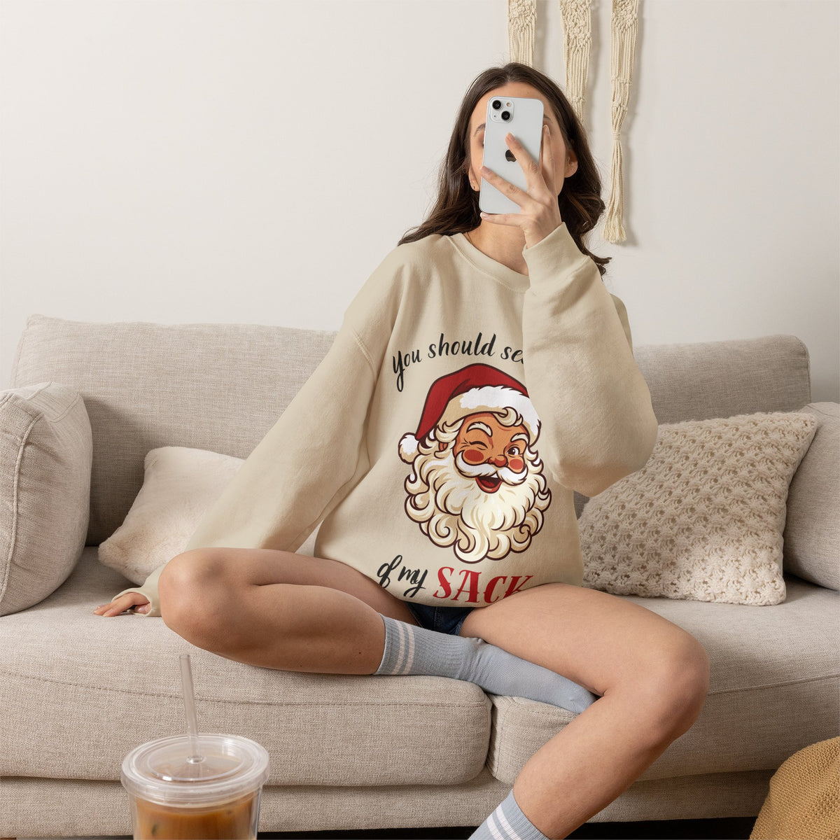 Santa Claus 'You Should See the Size of My Sack' Sweatshirt Printify