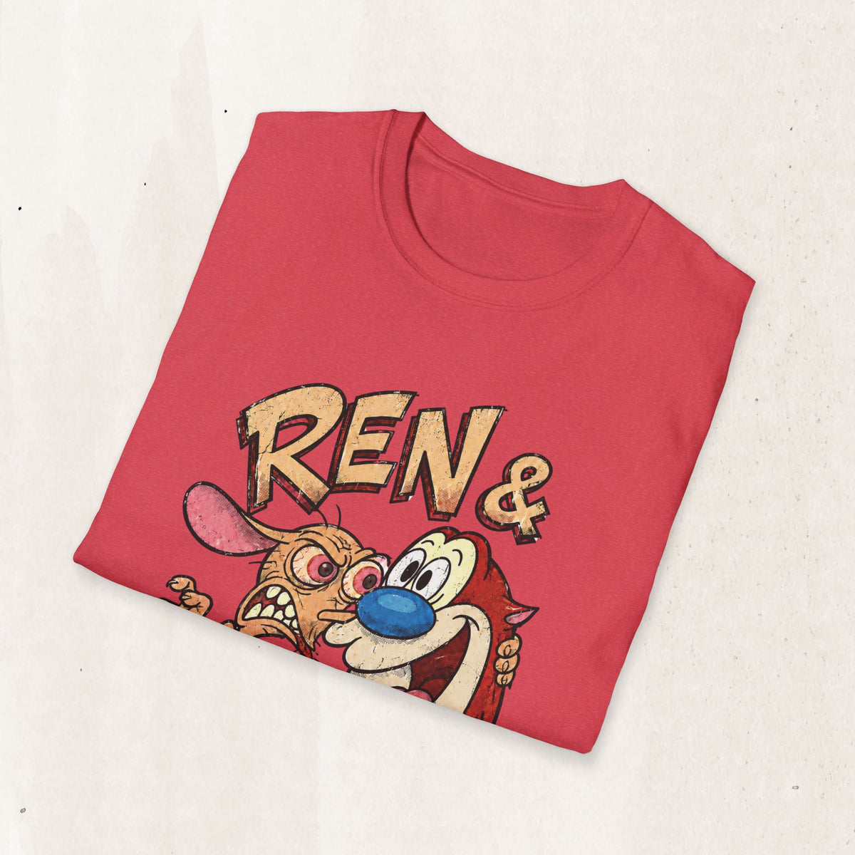 Ren & Stimpy Graphic Tee in Heather Red, alternate view