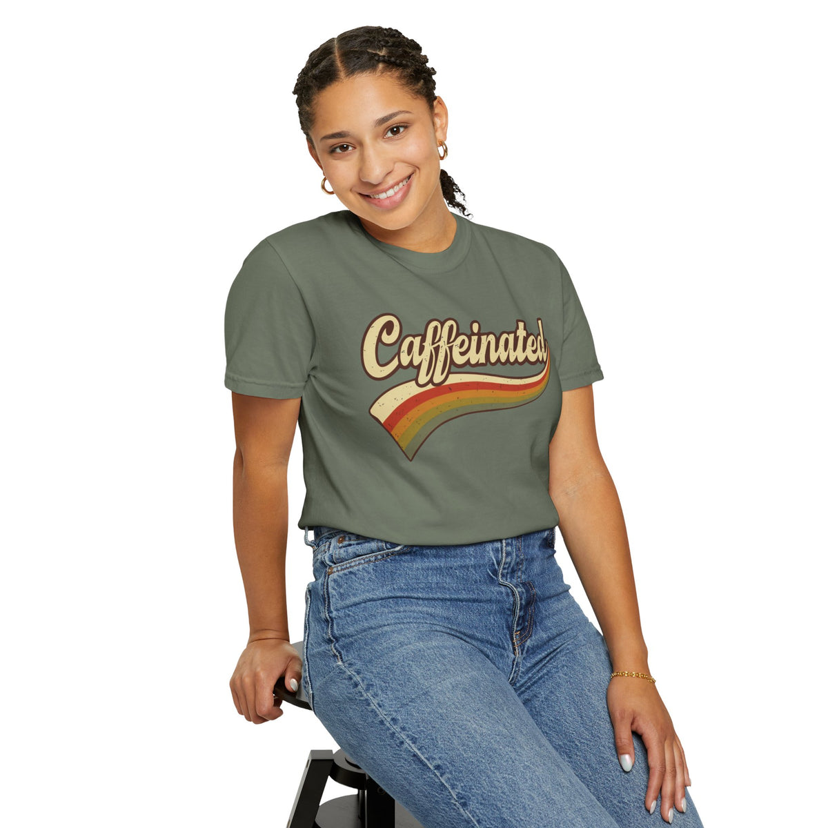 Caffeinated Retro Stripe Tee