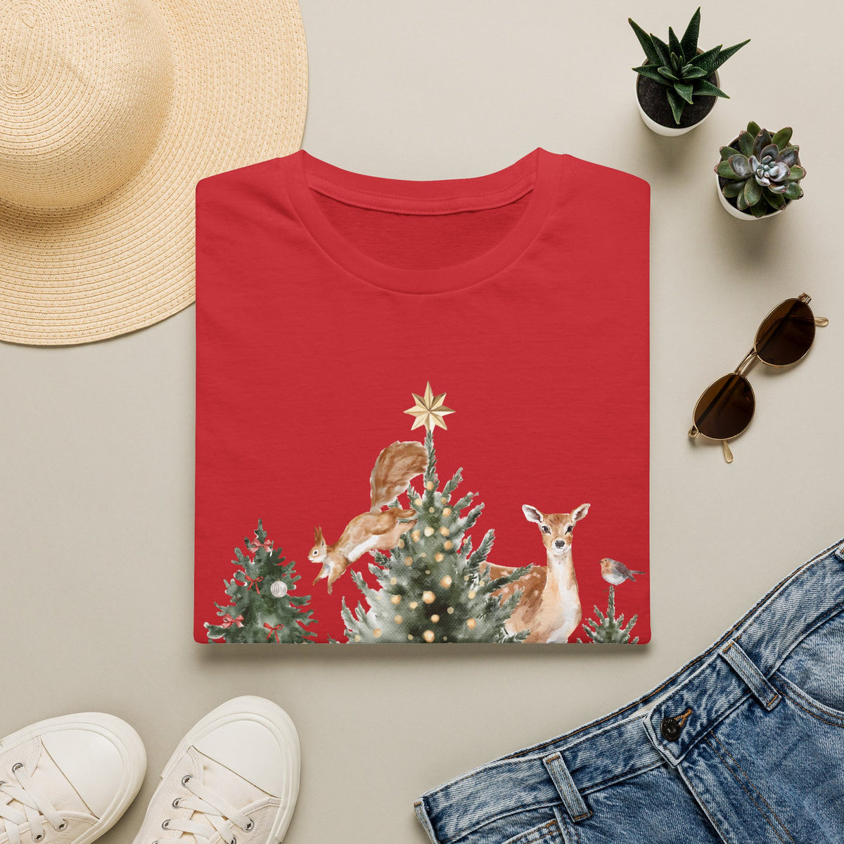 Woodland Deer Christmas Tee
