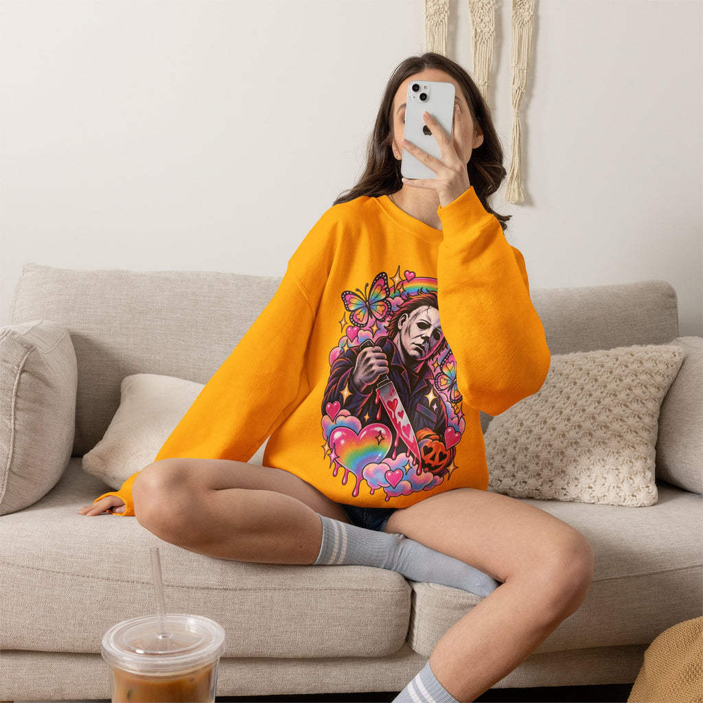 Colorful Michael Myers Horror Heart Crewneck