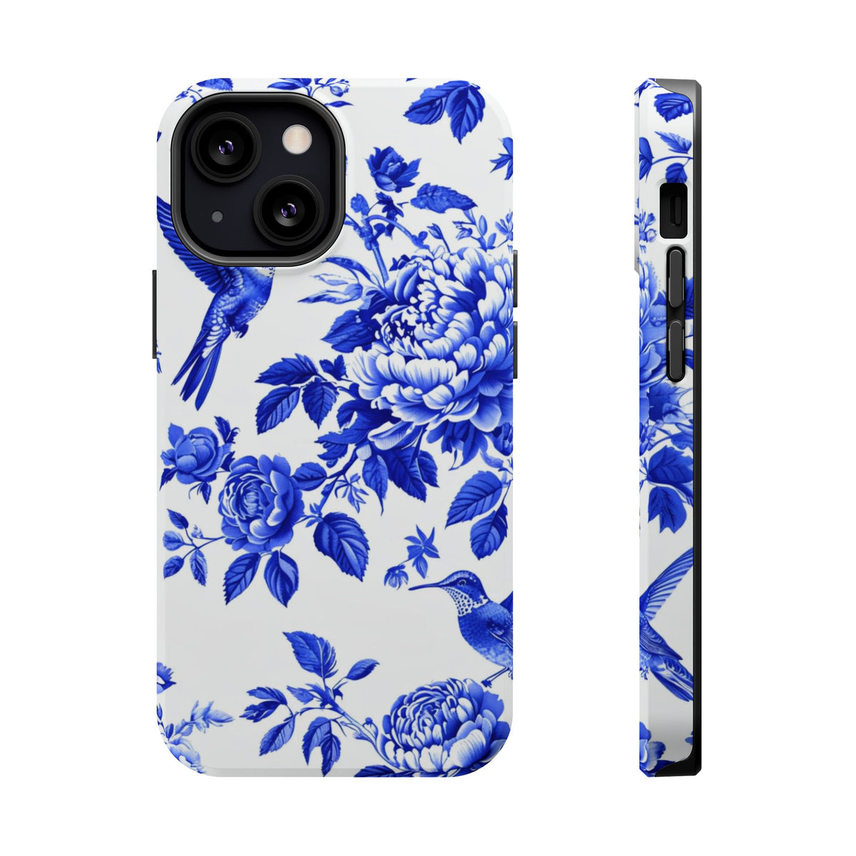 Blue Floral Bird Magnetic Phone Case, alternate view