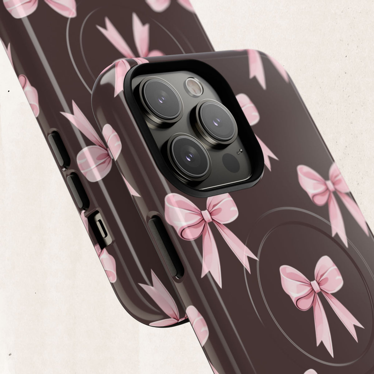 Pink Ribbon Bow Tough Magnetic Phone Case