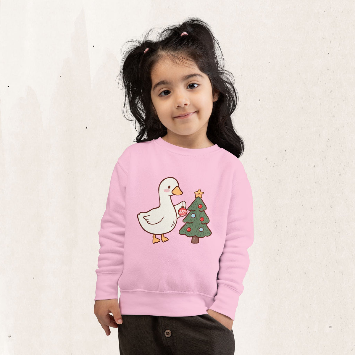 Decorating Duck Toddler Christmas Sweatshirt