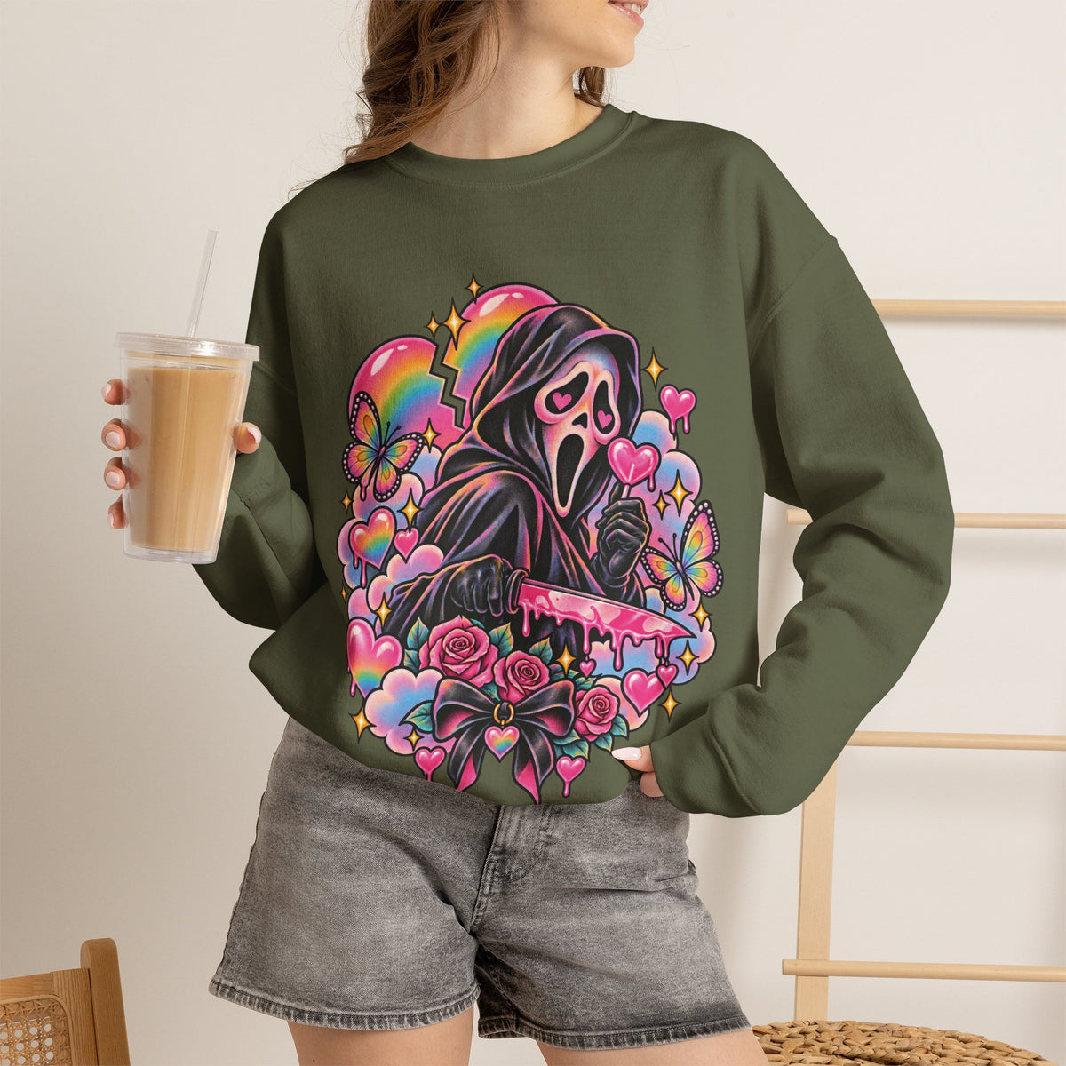 Ghostface Rainbow Crewneck Sweatshirt