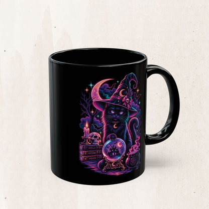 Neon Mystic Witch Cat Mug