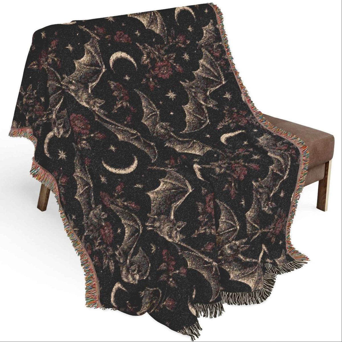 Gothic Bats Woven Throw Blanket