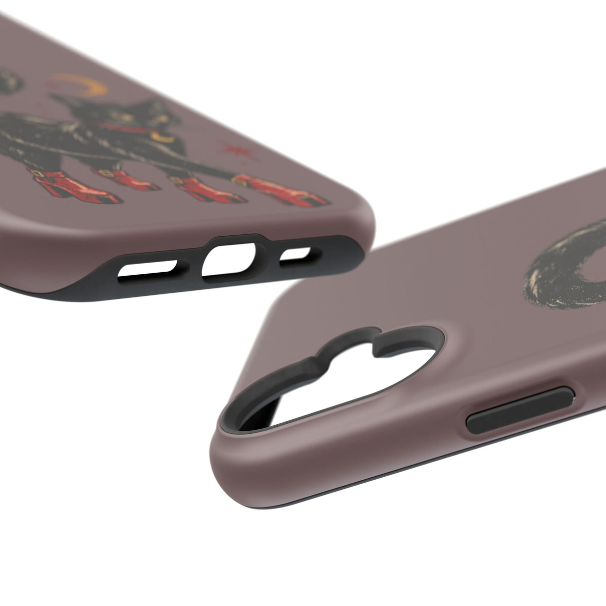 Black Cat in Red Boots MagSafe Phone Case, alternate view
