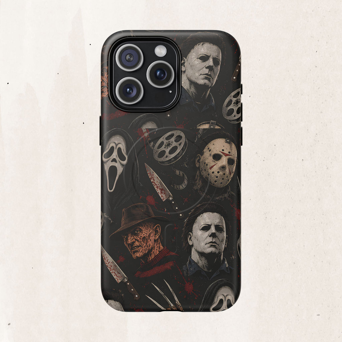 Horror Icons Magnetic Phone Case — Michael Myers, Freddy & Ghost Face Design
