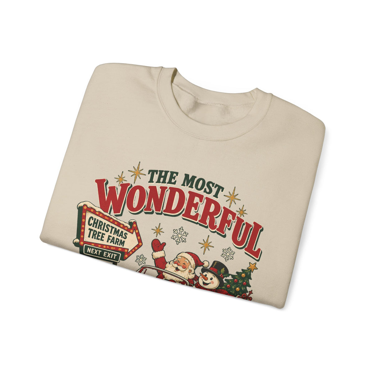 The Most Wonderful Time of the Year Vintage Red Truck Sweatshirt, Retro Christmas Snowman Crewneck