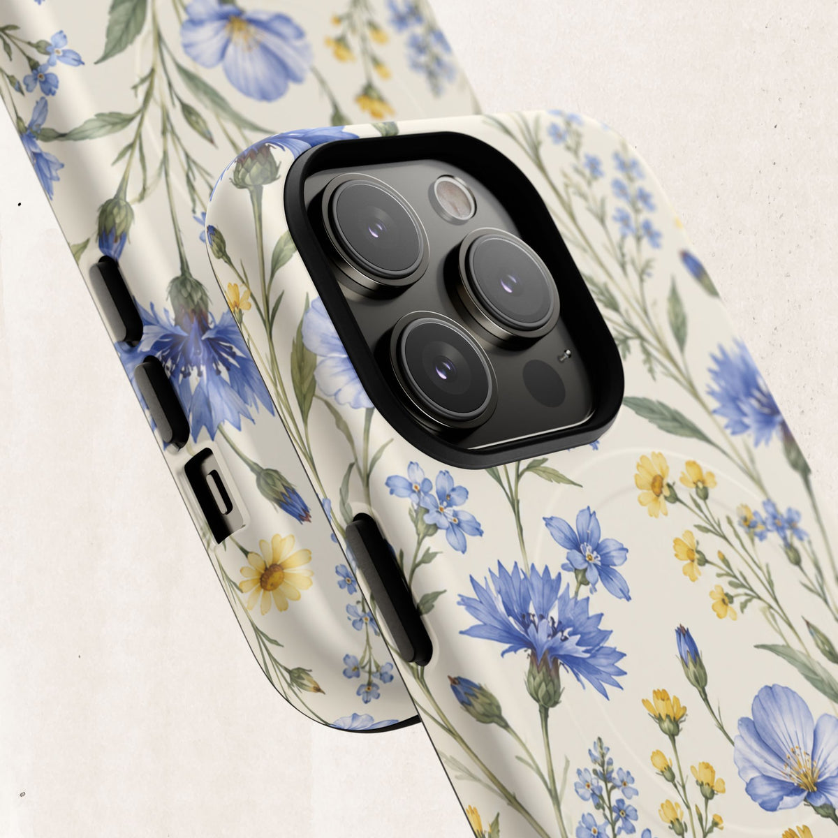 Floral Blue Cornflower  Magnetic Phone Case
