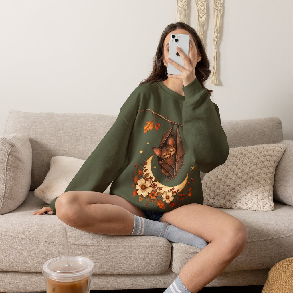 Autumn Bat Moon Crewneck Sweatshirt