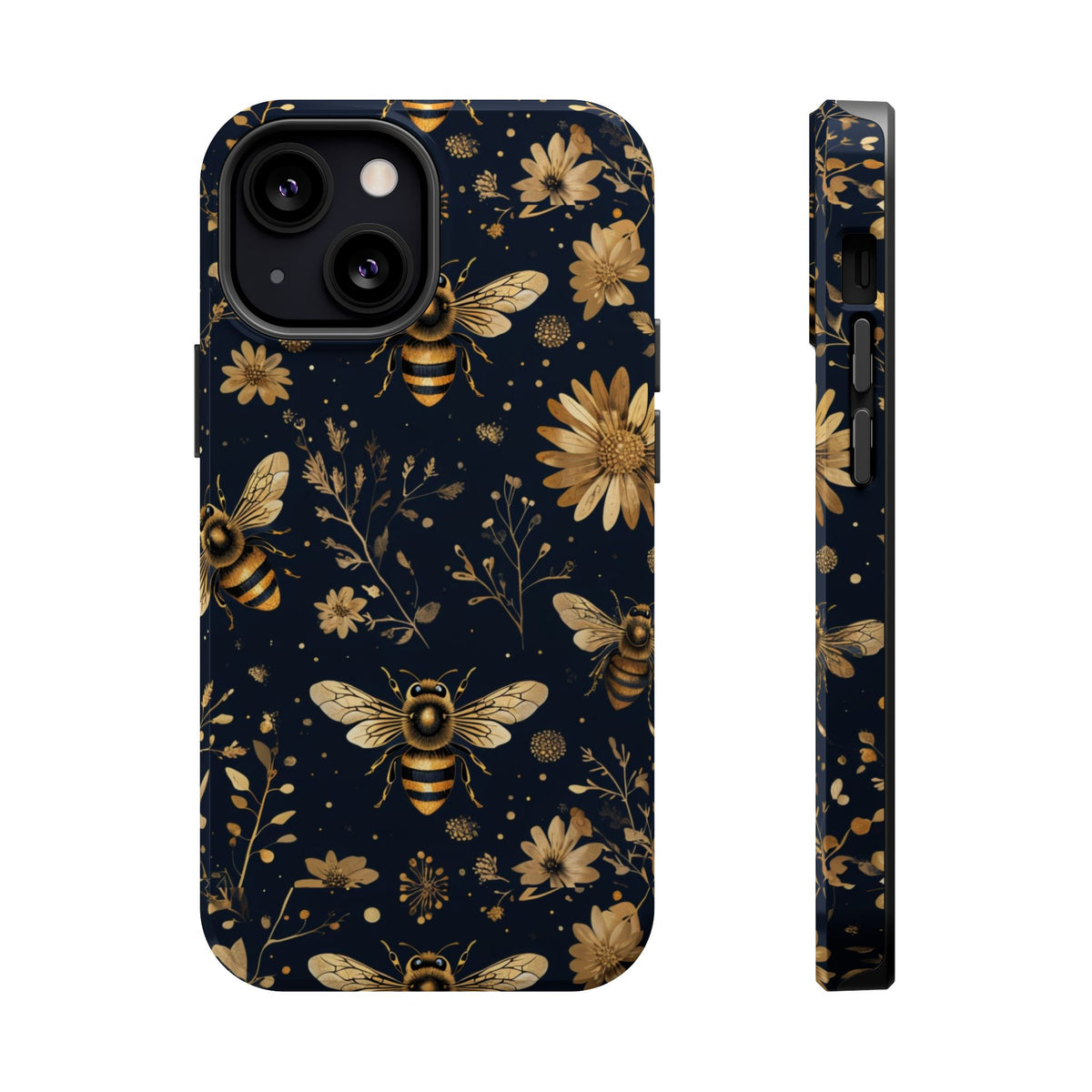 Gold Bees & Daisies Magnetic Tough Case, alternate view