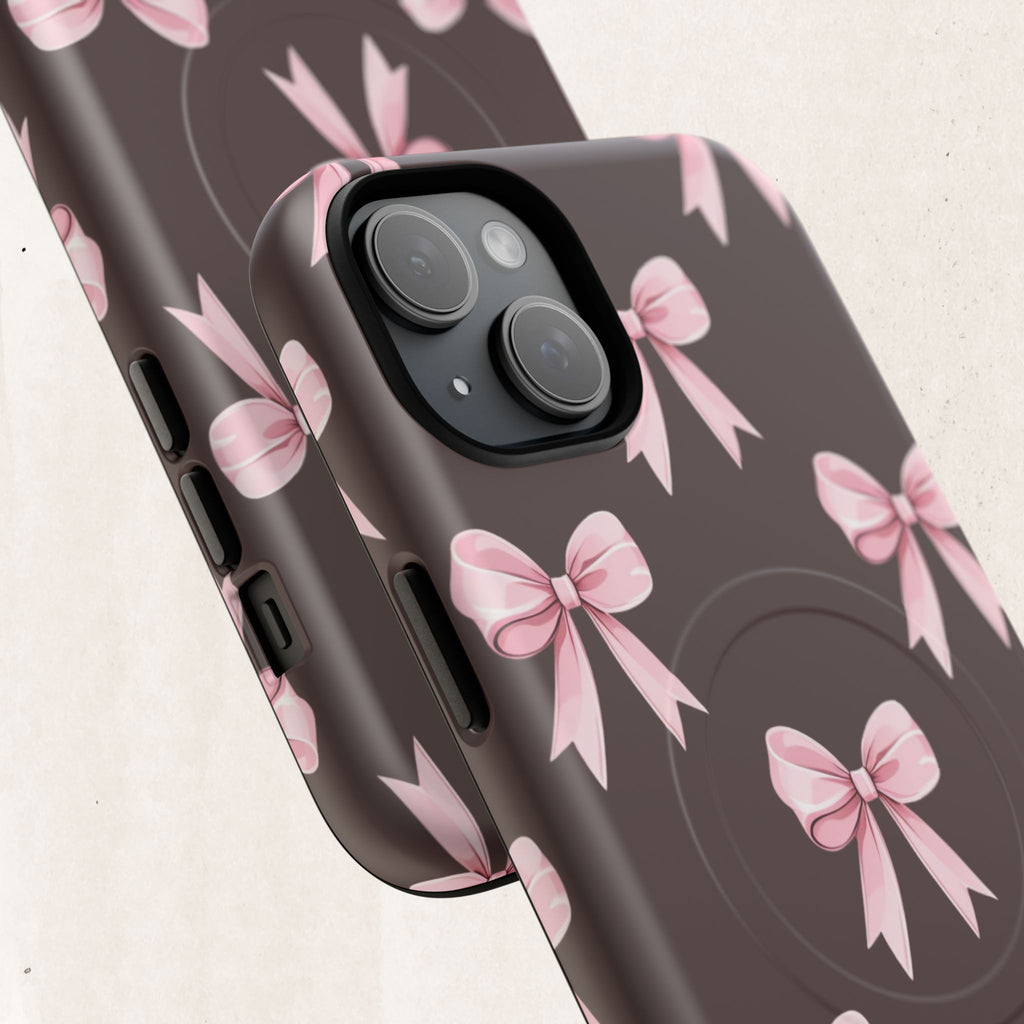 Pink Ribbon Bow Tough Magnetic Phone Case