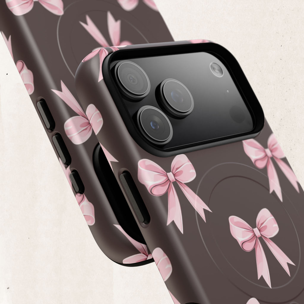 Pink Ribbon Bow Tough Magnetic Phone Case