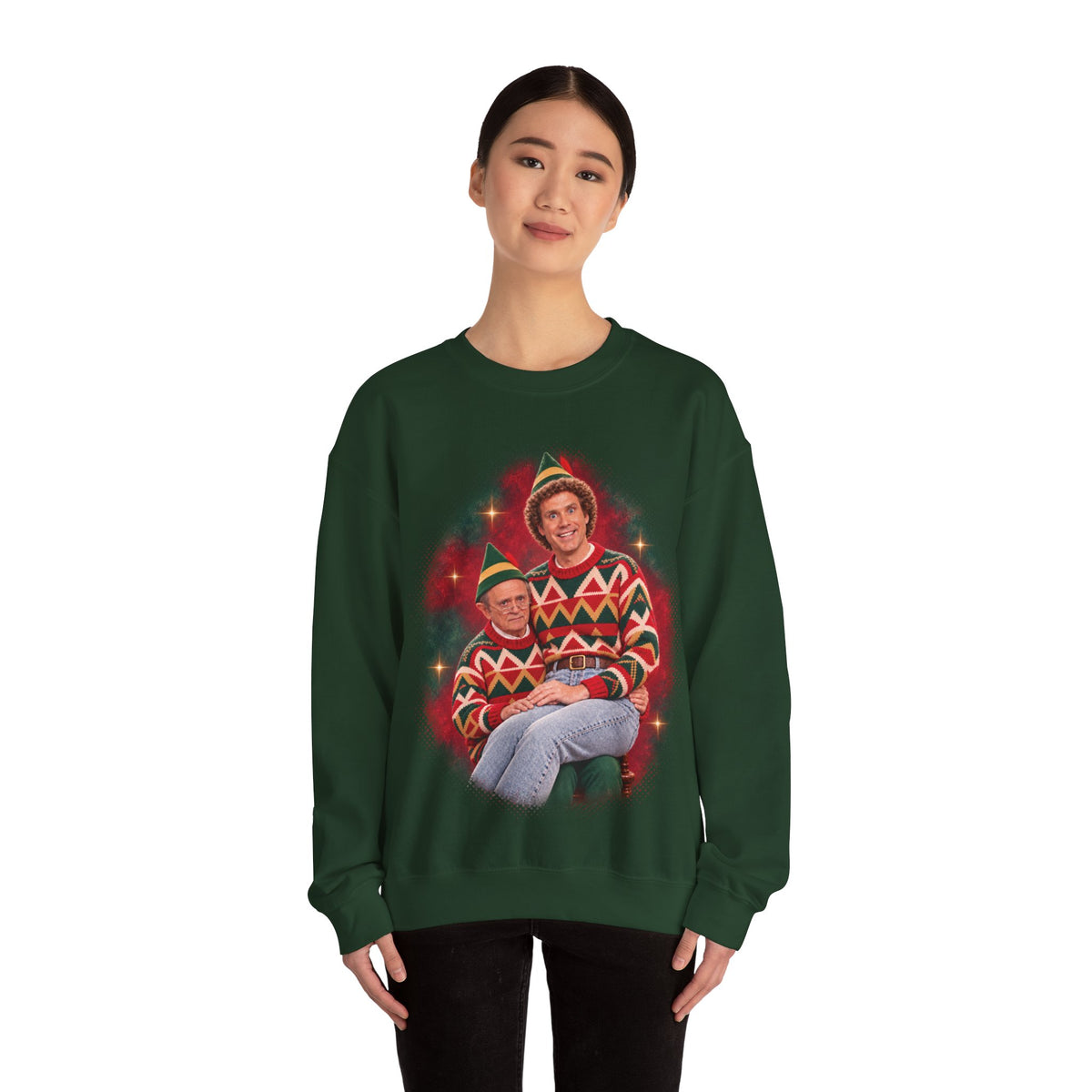 Buddy the Elf 80s glamour portrait Christmas sweatshirt