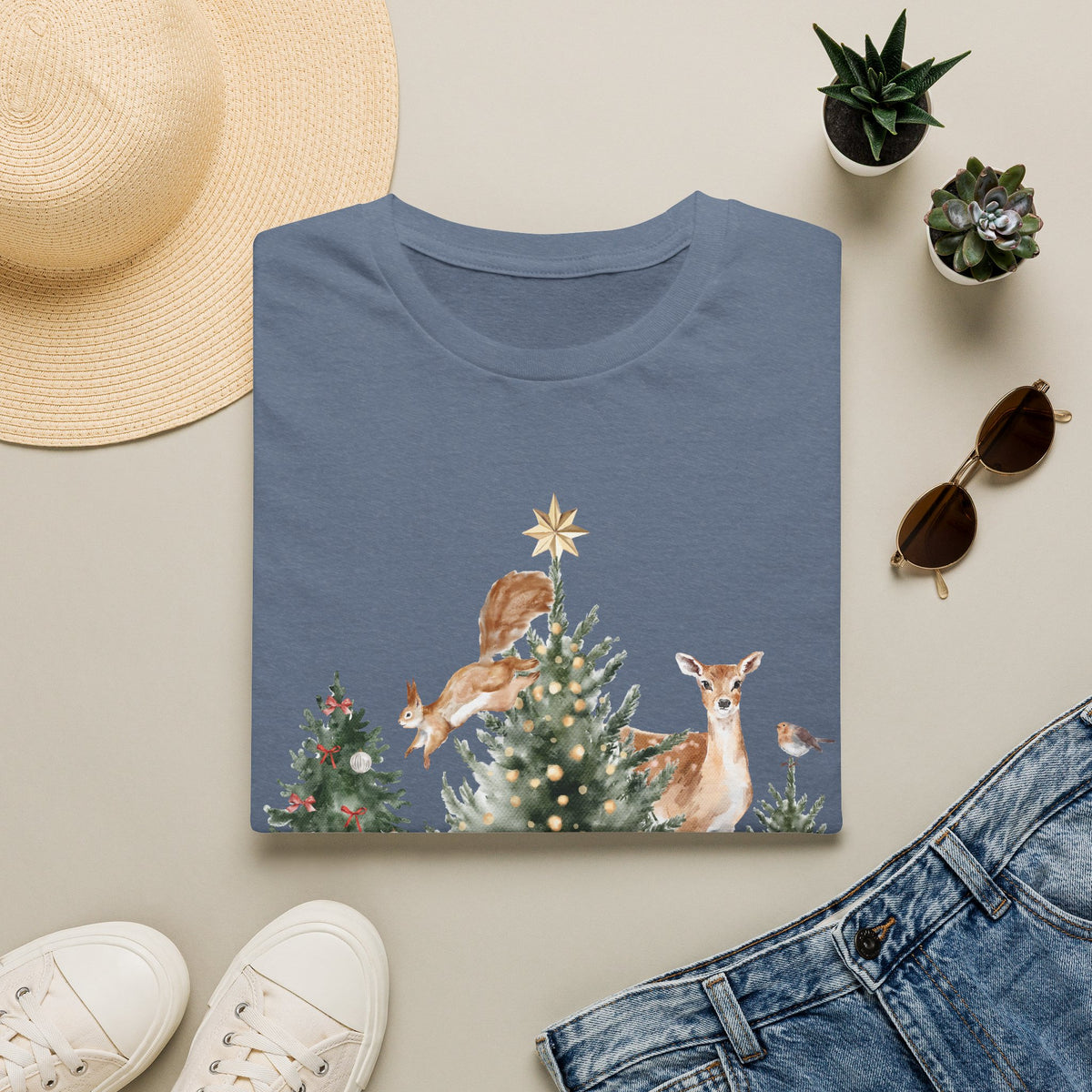 Woodland Deer Christmas Tee