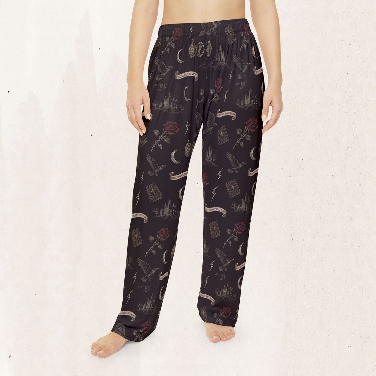 Bee Print Women's Pajama Pants – Cozy Yellow Floral Insect Lounge Bottoms