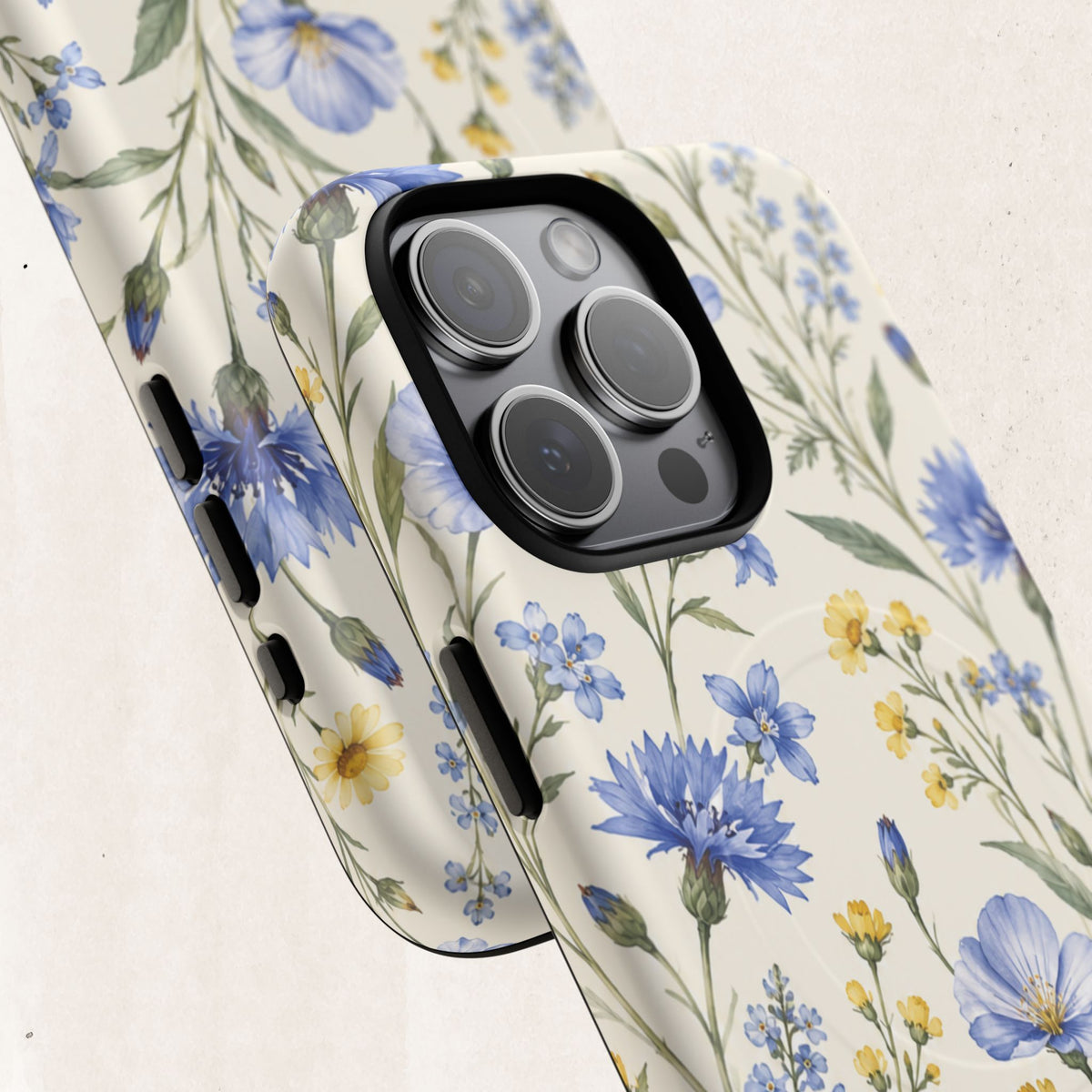 Floral Blue Cornflower  Magnetic Phone Case