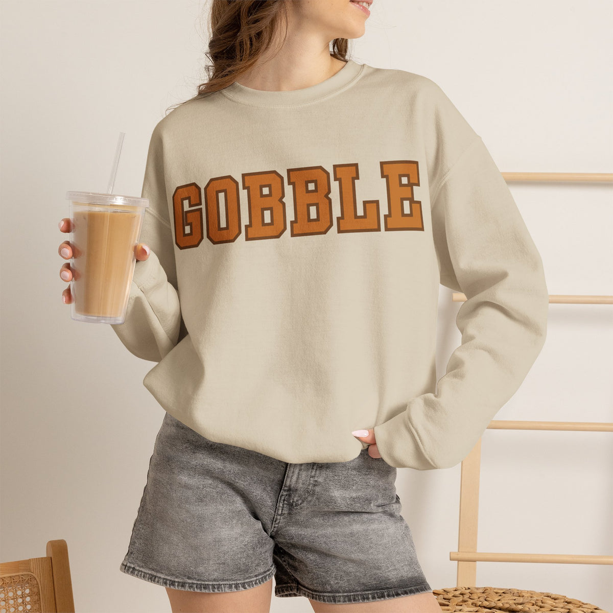 Gobble Thanksgiving Crewneck Sweatshirt, alternate view